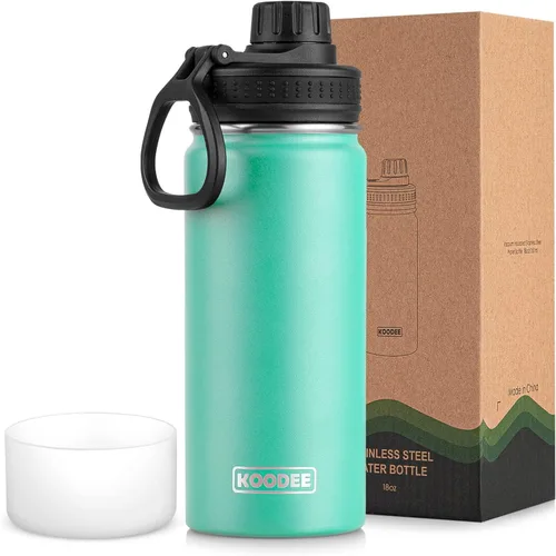 Miniatura 98 de koodee Insulated Water Bottle, 32 oz Stainless Steel Double Wall Vacuum Wide Mouth Sport Bottle with Leakproof Spout Lid (Navy)