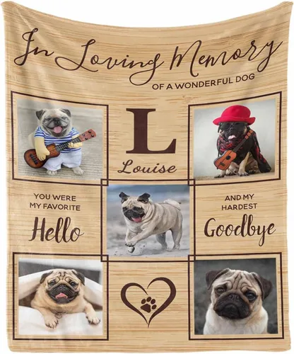Miniatura 11 de in Loving Memory of Dog - Manta de memoria personalizada de collage de fotos de mascotas, manta suave y manta de 30 x 40 pulgadas, regalo