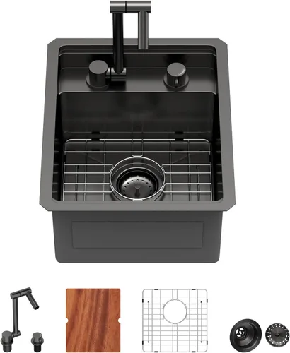 Miniatura 27 de Fregadero de Montaje Bajo de 13 Pulgadas - Beslend 13”x15”x9” Fregadero de Cocina de Acero Inoxidable de Montaje Bajo Calibre 16 Fregadero de Cocina