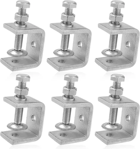 Paquete de 6 abrazaderas pequeñas en C de acero inoxidable 304 de 1 pulgada Mini abrazaderas en C resistentes para carpintería y montaje de