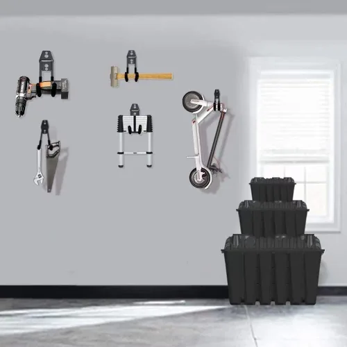 Miniatura 3 de SMARTOLOGY Ganchos de utilidad resistentes, colgador de pared, paquete de 2 pequeños, 3 pulgadas de largo y 2.5 pulgadas de ancho, para garaje
