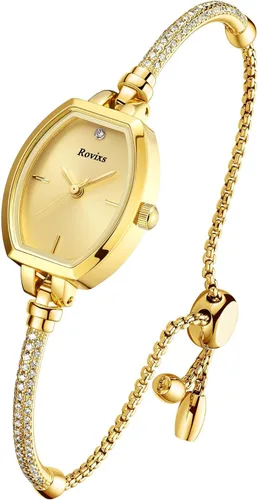 Miniatura 13 de Delicado reloj de pulsera de cristal para ella, reloj analógico resistente al agua 3ATM, regalo de aniversario para esposa, hija, mamá