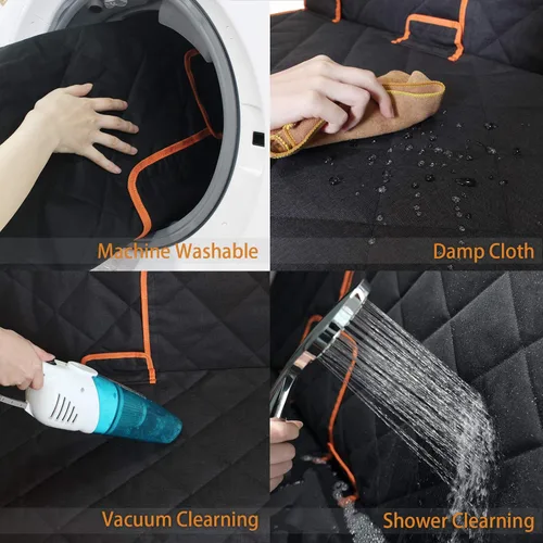 Miniatura 5 de Funda de asiento de automóvil para perro, antideslizante, impermeable, resistente, cinturón de seguridad central, compatible con reposabrazos