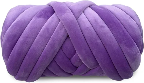 Miniatura 9 de Hilo de terciopelo grueso y voluminoso para tejer con brazo gigante, peso de tubo súper suave, esponjoso, para hacer a mano, hilo lavable