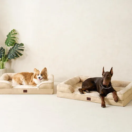 Miniatura 270 de EHEYCIGA – Cama ortopédica impermeable para perros pequeños, de espuma viscoelástica tipo caja de huevos, con bordes elevados y base antideslizante