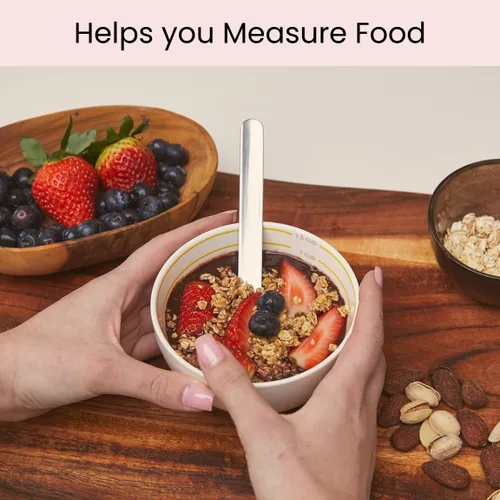 Miniatura 2 de Uba Cuenco de control de porciones (PORCELANA) para medir, dieta bariátrica, diabetes y alimentación saludable