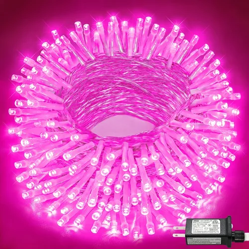 Miniatura 41 de Tira de 200 luces LED de 66 pies para exteriores, luces de Navidad conectables para interiores, cable transparente, impermeable, 8 modos de luces
