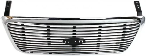 Miniatura 3 de Para Ford F-150 Conjunto de rejilla 2004 05 06 07 2008 Lariat con paquete cromado Inserto de barra estilo palanquilla cromada Nuevo
