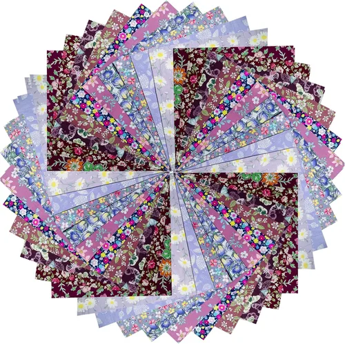 Miniatura 21 de HANPATQUI 50 unidades de 5 x 5 pulgadas, 100% algodón grueso de tela para coser y acolchar, paquetes de tela precortada cuadrada para manualidades