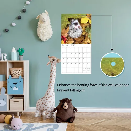 Miniatura 4 de Calendario de pared 2026, calendario 2026, noviembre de 2025 a diciembre de 2026, calendario de pared de animales bebés, 12 x 24 pulgadas abierto