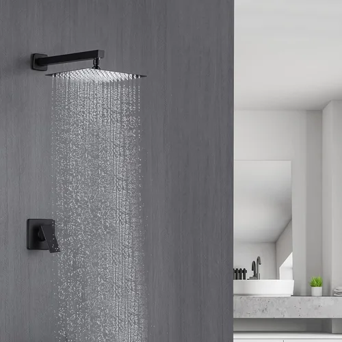 Miniatura 3 de Juego de válvulas de ducha para baño, mezclador de calor y frío, mango de ducha de una sola función, kit de molduras de válvula de montaje en pared