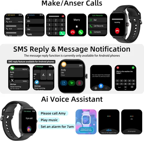 Miniatura 2 de Smart Watch with Built-in GPS, 1.96" HD Display, Answer/Make Calls, 100+ Sport Modes, Heart Rate/Sleep/SpO2 Monitor, Fitness Activity Tracker for