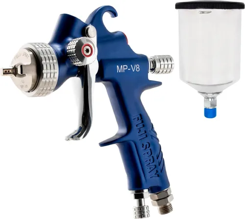 Fuji Spray Pistola de pulverización automotriz con copa de aluminio de 600 cc (V8 Series-MP-V8 - transparente) | Pistola de pintura automotriz para