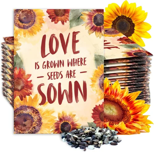 Miniatura 9 de Seed Needs, Paquete de semillas de girasol, recuerdos de fiesta, paquetes prellenados para repartir