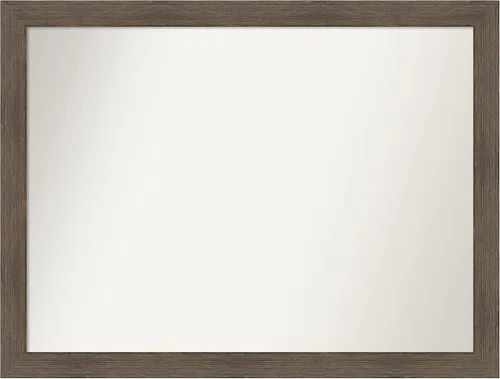 Miniatura 504 de Amanti Art Espejo de pared personalizado no biselado (24 x 27 pulgadas), marco estrecho de nogal chipre - varios tamaños personalizados - Espejo