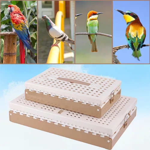 Miniatura 5 de Jaula plegable de plástico para palomas con asa, jaula portátil de viaje para pájaros, jaula de emparejamiento, caja nido de palomas, fácil