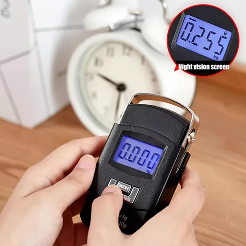 Miniatura 4 de Herramienta de medición de peso, báscula digital para maleta con capacidad de 110 libras110.2 lbs, báscula de pesaje portátil de acero inoxidable