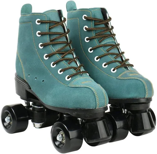 Miniatura 2 de XUDREZ Patines de Cuero de Vaca para Mujeres y Hombres Zapatos de Caña Alta Diseño de Doble Fila, Patines Clásicos Premium Ajustables