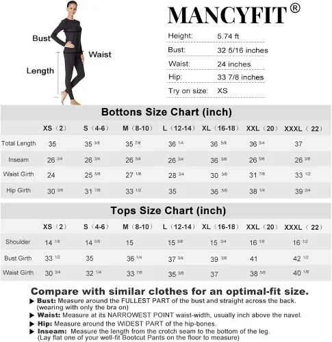 Miniatura 7 de MANCYFIT - Conjunto de ropa interior térmica para mujer con forro polar ultra suave