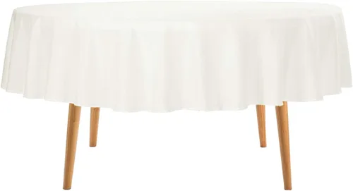 Miniatura 25 de Ascoza Paquete de 2 manteles rectangulares blancos de 60 x 84 pulgadas, tela de poliéster de 4 pies, para bodas, banquetes, restaurantes y fiestas