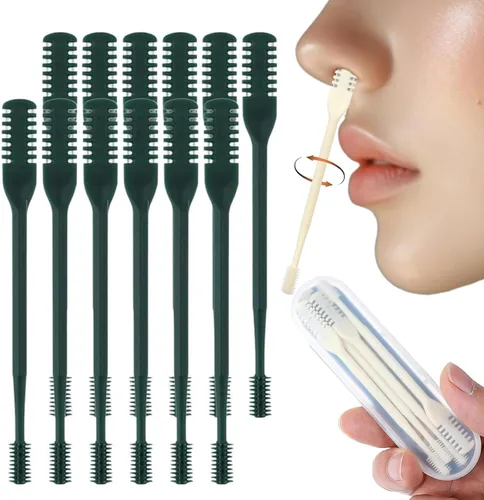Miniatura 17 de Herramienta removedor de vello nasal de 360°, recortadora de vello nasal portátil para hombres y mujeres, cortador de pelo nasal 2 en 1, cuchillo