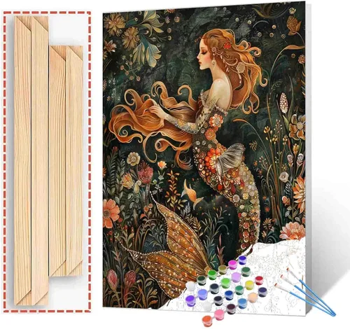Miniatura 17 de Tucocoo Tatuajes de Espalda para Mujeres Pintura DIY por Números para Adultos, Pavo Real y Flores Pintura por Números en Lienzo Fácil de Pintar