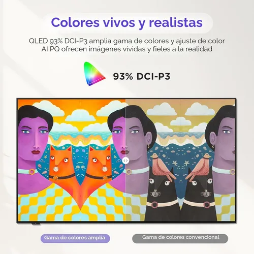 Miniatura 5 de iFFALCON Smart TV QLED 4K Clase de 65 pulgadas, TV con marco de imagen ultradelgado, 144Hz, HDR, modo artístico con arte IA, amplia gama