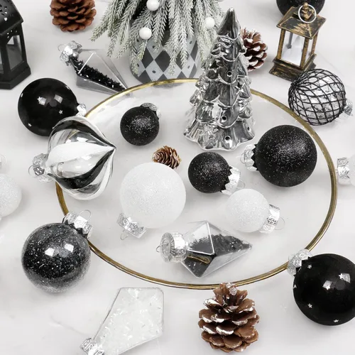 Miniatura 9 de Juego de Adornos de Bolas de Navidad, 34 piezas de adornos de Navidad de plástico transparente irrompibles para decoración colgante del árbol