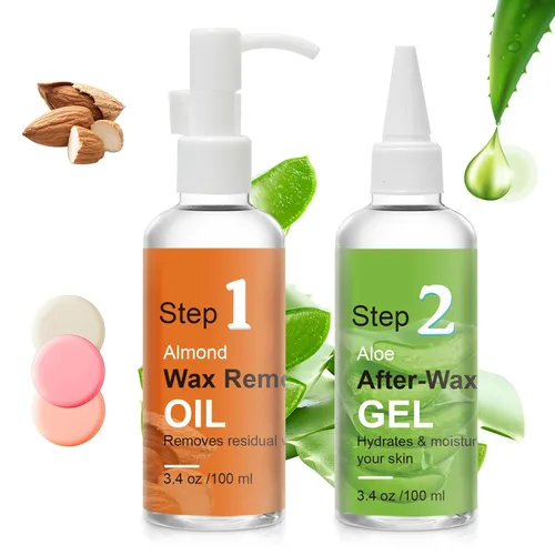 Miniatura 8 de Kit de cuidado de la piel antes y después de encerar, kit profesional de depilación para mujeres en casa, limpiador previo a la cera, aceite