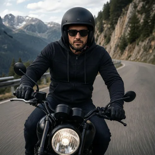 Miniatura 7 de Milwaukee Leather MPM1788 - Sudadera con capucha blindada de motociclista negra aprobada por CE para hombre con aramida de DuPont Fibers - Mediana