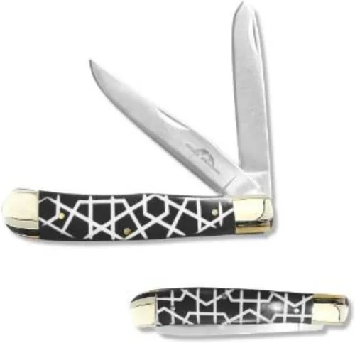 Cuchillo de bolsillo manual plegable para uso diario de la colección Old Ram Trapper con mango de resina lisa (5134-5)