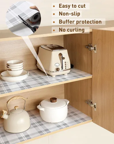 Miniatura 3 de MelunMer Revestimientos para estantes de cajones para armarios de cocina, antiadherentes, de 24 x 23.62 pies, agarre fuerte antideslizante