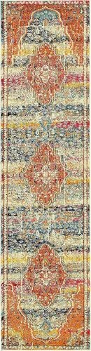 Miniatura 12 de Unique Loom Vita Collection - Alfombra vintage tribal sudoccidental sobreteñida (2 pies x 6 pies 7 pulgadas, para pasillo, turquesa/amarillo)