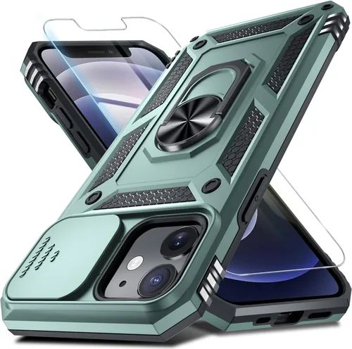 Miniatura 121 de Janmitta - Funda para iPhone 14 Pro con cubierta deslizante para lente de cámara incorporada + protector de pantalla, funda de cuerpo completo