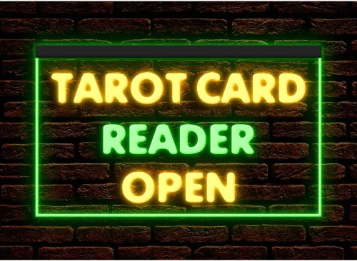 Miniatura 4 de 180087 Lector de cartas de tarot psíquico abierto tienda decoración ventana pantalla LED luz neón letrero (12 x 8 pulgadas, verde)