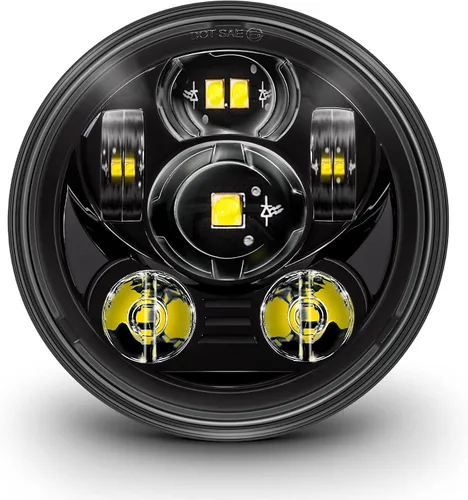 TRUE MODS 5.75" (5 3/4) Faro LED para Harley Davidson [Acabado Negro] Faro LED Redondo para Motocicleta para Dyna Street Bob Super Wide Glide Low