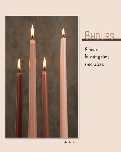 Miniatura 2 de Viyffo Velas Cónicas Marrones Paquete de 4 Sin Perfume de 12 Pulgadas Velas Cónicas 8 Horas de Tiempo de Combustión Sin Humo, Hogar, Boda, Fiesta