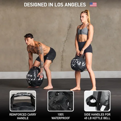 Miniatura 6 de Saco de arena con pesa rusa - Bolsa de pesas de arena de servicio pesado para entrenamiento cruzado, entrenamiento de fuerza, ejercicio, fitness