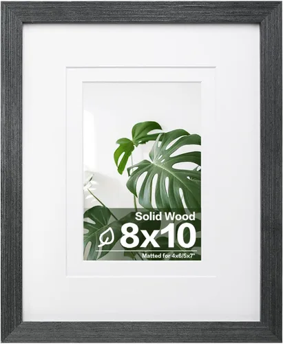Miniatura 256 de Egofine - Portarretratos de 4 x 6 pulgadas, de madera maciza con plexiglás, para fotos de 3.5 x 5 con paspartú o de 4 x 6 sin paspartú, para colocar