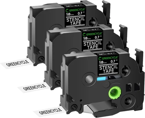 Miniatura 19 de GREENCYCLE Compatible con Brother STE 161 1-1/2" 1.417 in solución móvil Stencil Etch cinta de etiquetas para PT-3600, PT-530, PT-550, PT-9200DX