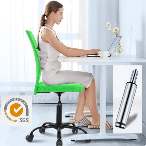 Miniatura 6 de Silla de escritorio ergonómica con respaldo medio, silla de oficina, para oficina en casa, silla de oficina moderna, sin apoya brazos, silla