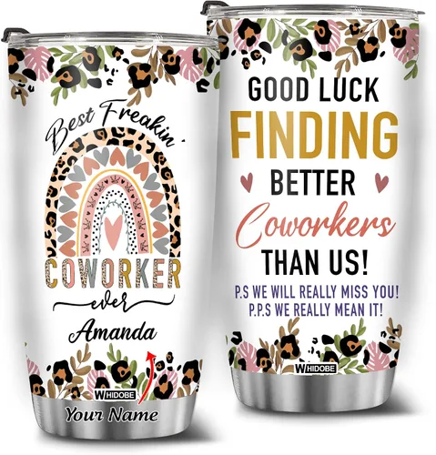 Miniatura 11 de WHIDOBE Taza de despedida personalizada de compañero de trabajo, taza de despedida personalizada de 11 onzas y 15 onzas para jefe, regalo