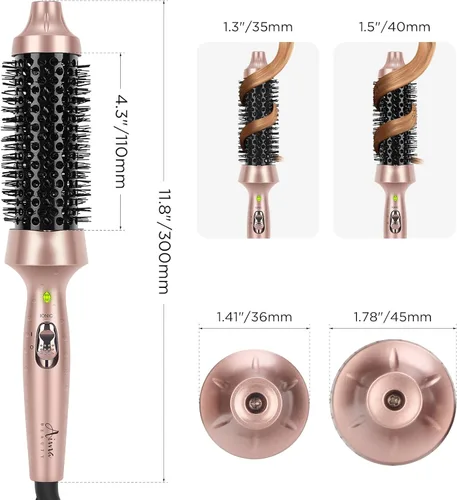 Miniatura 5 de Aima Beauty Cepillo caliente, 1.3 pulgadas/1.378 in cepillo para rizar con calefacción hace que el cabello sea más suave, más suave, cepillo térmico