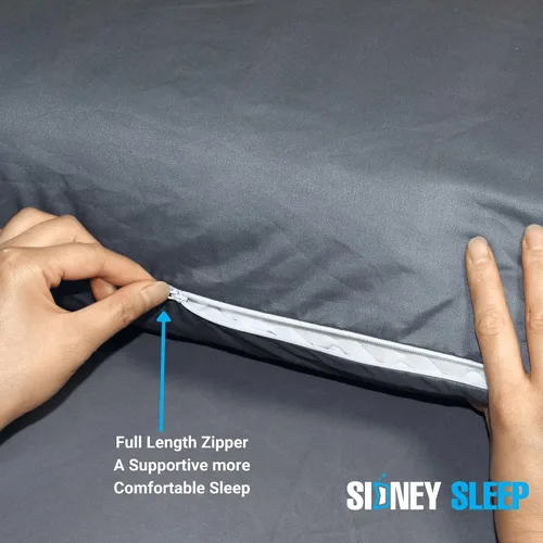 Miniatura 3 de Sidney Sleep Fundas de Almohada Curvas - Cierre de Cremallera de Longitud Completa - Microfibra Cepillada Suave Premium - 20 x 37 Pulgadas - Se