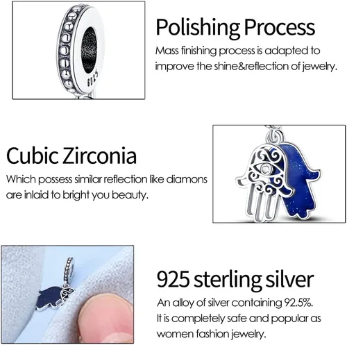 Miniatura 102 de KUNSIR Los abalorios se adaptan a pulseras Pandora para mujer, plata de ley 925, cuentas colgantes de joyería para niñas, dijes de feliz cumpleaños