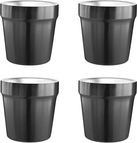 Miniatura 12 de Youda Vasos aislados de acero inoxidable de doble pared (juego de 2) apilables, taza de café/taza de té/vasos de cerveza enfriadores, ideales