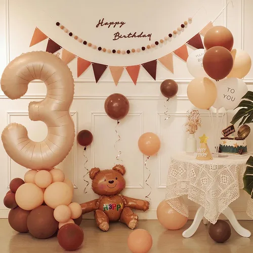 Miniatura 3 de Globos con el número 3, globos de número 3 de 40 pulgadas, globos grandes de aluminio beige grandes para fiesta de cumpleaños, graduación, boda