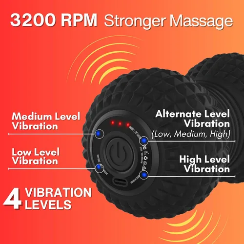 Miniatura 2 de ZeenKind Pelota de Masaje Vibradora en Forma de Maní, Rodillo de Terapia Recargable Ultra Fuerte, Masajeador de Puntos de Activación para Dolor