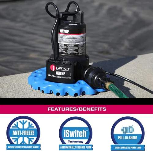 Miniatura 4 de WAYNE WAPC250 bomba automática de 1/4 HP de encendido/apagado para quitar el agua de la alberca