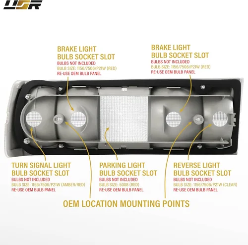 Miniatura 7 de USR Pre Face 84-86 E30 EURO OE Style Lente Clara Esmerilada Luz Trasera Set de Lámpara Trasera (Izquierda + Derecha) Compatible con 1984-1986 BMW